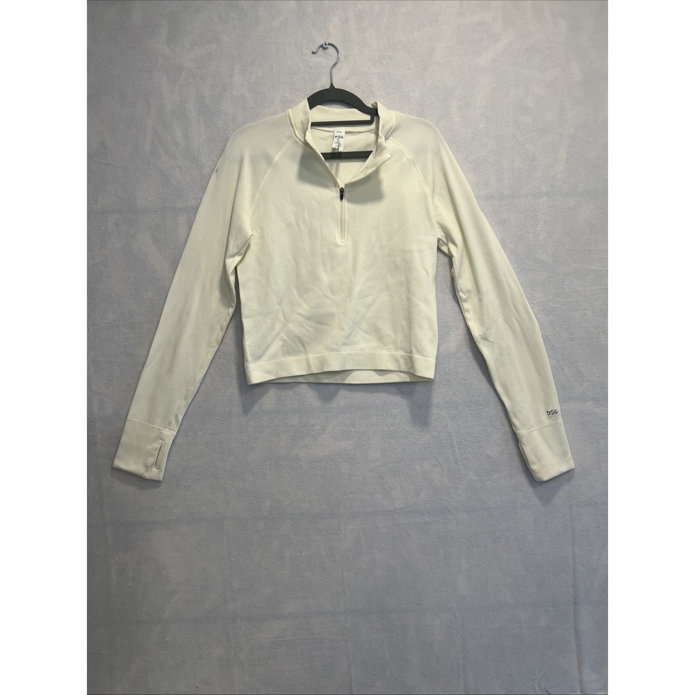 Ivory Women's 1/2 Zip Cropped DSG‎ ACTIVE SWEATER Large